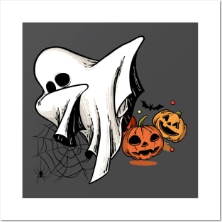 Ghost Halloween Dab Dance Posters and Art